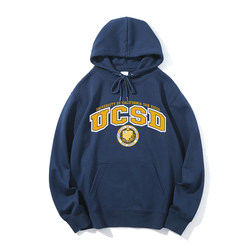Spring, Autumn and Winter Ucsd Jacket from the University of California, San Diego, Loose-Fitting Student Uniform, Fleece-Lined, Thin and Thick Sweatshirt