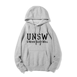 Spring, Autumn and Winter Thin and Thick Unsw Spoof New Southern Wells University Loose Men's and Women's Velvet School Uniform Letter Sweatshirt