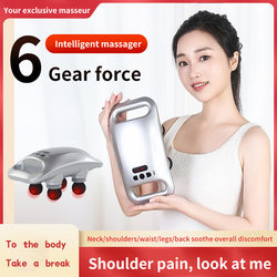 Amazon's hot-selling four-head fascia gun multi-functional fully automatic muscle relaxation massager massager