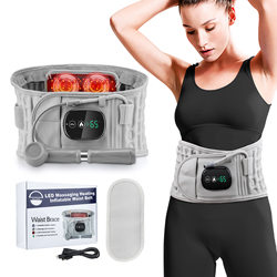 Cross-border leather controller type inflatable support belt lumbar disc herniation elderly belt warm palace belt source factory