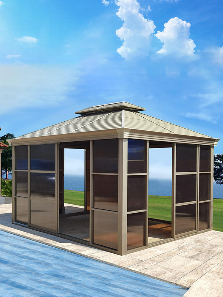 户外凉亭铝合金阳光房别墅庭院休闲遮阳雨棚移动楼顶露台室外亭子