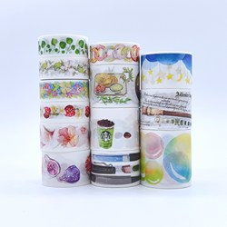 Basic Planner Style New Seven-Day Washi Tape Stickers ins Korean Style Coffee 3m Full Roll over 18 Yuan 