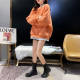 Large size fake two-piece lamb fur round neck sweatshirt for women ins winter new Korean loose plush thick top
