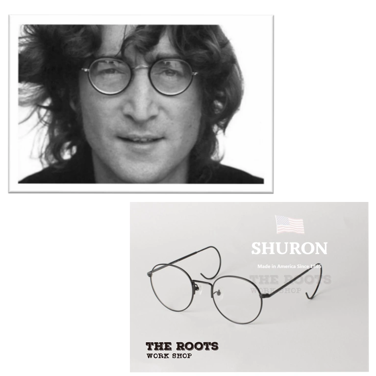 美国SHURON 百年眼镜品牌1930S约翰列侬同款RONSTRONG 三色眼镜框-Taobao