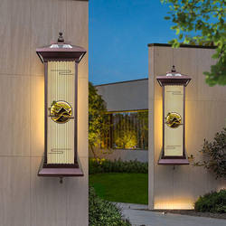 Welcome Pine Outdoor Solar New Chinese Style Wall Lamp Waterproof Home Courtyard Villa Garden Gate Pillar Led Light