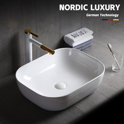 Scandinavian Countertop Basin Ceramic Wash Basin Oval Balcony Home Wash Art Basin Small Wash Basin Simple