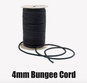 4mm Bungee Cord technical diving special rubber band 3mm elastic rope side hanging 6mm diameter black 7.5mm