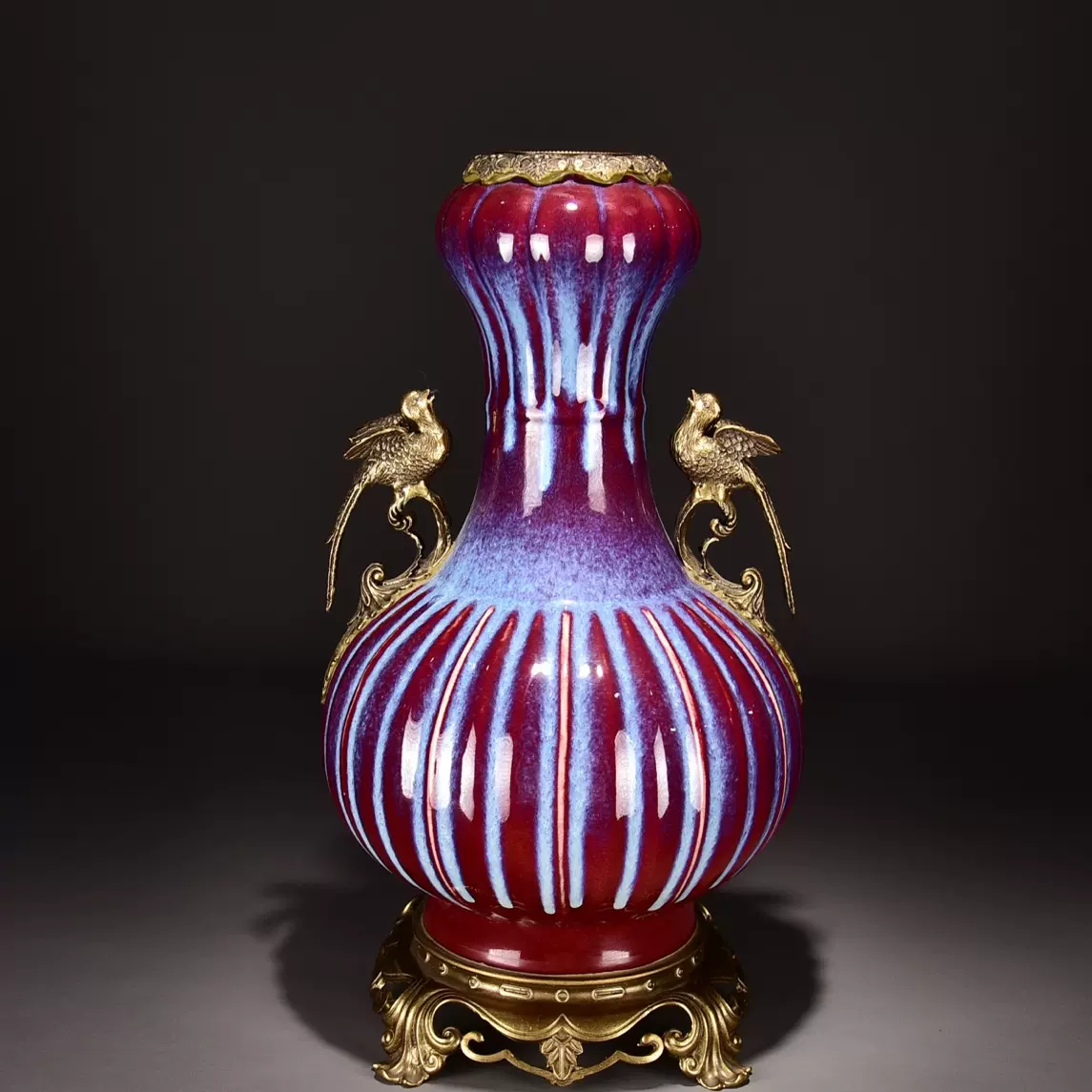 大明宣德青花蠣龙纹梅瓶海外回流瓷摆件古玩瓷器古董老货收藏品