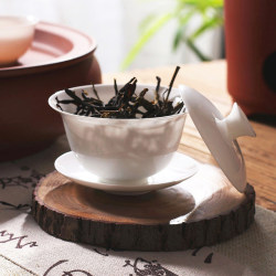 Chaozhou Thin Bone China Gaiwan Single High-End Tea Cup Kung Fu Tea Non-Hot Handle Three-Piece Tea Brewing Ceramic Gaiwan Tea Set