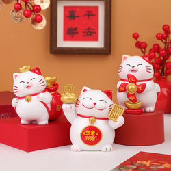 Fortune-Attracting Lucky Cat Figurine, Creative Home Decor, Festive Tabletop Entrance Decoration Cat Figurine