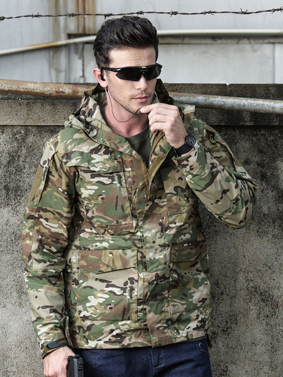 ミングペン メンズ M65 カモフラージュ タクティカルジャケット - 防水