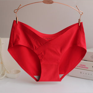 Marriage big red ice silk pregnant women's underwear pure cotton crotch in the crotch in the crotch in the crotch in the crotch, low waist holding the lady during pregnancy in the pregnancy of underwear during pregnancy