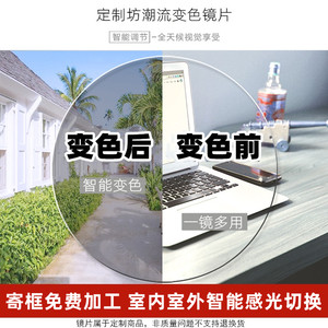 Customized 1.67 1.74 Ultra-thin aspherical anti-blue light color change lens with height-number myopia astigmatism lens