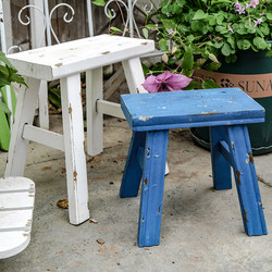 Japanese-Style Distressed Solid Wood Small Flower Stool Outdoor Garden Decoration Miscellaneous Goods Ornament ins Courtyard Shelf Ornament