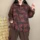 Fried color ethnic style full print plus cotton jacket fashionable casual double pocket warm cotton jacket J22 23#