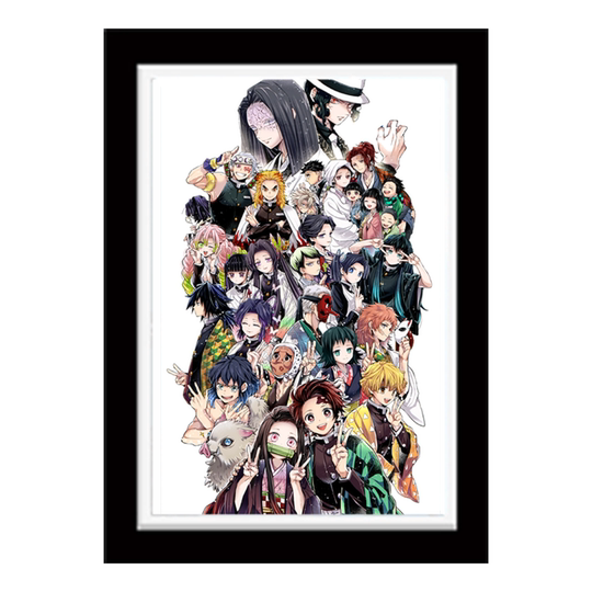 鬼滅の刃 禰豆子 炭治郎 善逸 3D絵画フィギュア - フレーム付き壁掛け