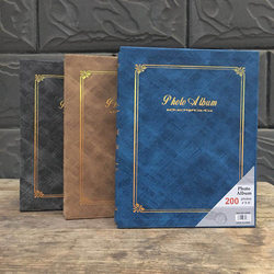 Vintage Family Interstitial Photo Album with Enlarged 6inch Laminated Photos, 4D200 Photos, Creative Gift Box Photo Album
