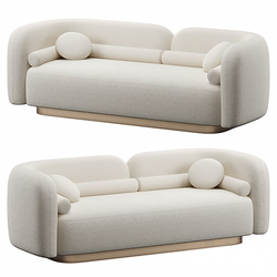 Italian-Style Minimalist Light Luxury Solid Wood Fabric Sofa Hotel Model Room Straight-Row Booth Sofa for Bedroom, Living Room, and Reception Area