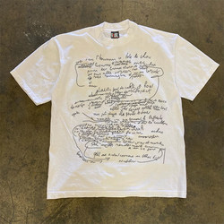 Xiao Chen Has Many Stories, 260g Heavyweight Pure Cotton! 2025 Spring/Summer Niche Letter Versatile Student Short-Sleeve T-Shirt
