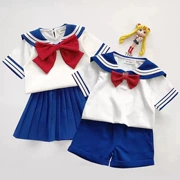 Thủy thủ Mặt Trăng cosplay bé trai và bé gái trang phục mẫu giáo hải quân phong cách thủy thủ trang phục trẻ em Thủy Bingyue