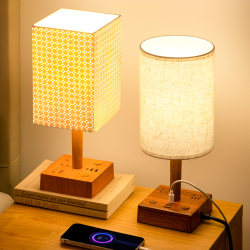 Retro Imitation Wood Floral Table Lamp Bedside Lamp Medieval High-End Atmosphere Lamp Living Room Bedroom High-Value Night Light