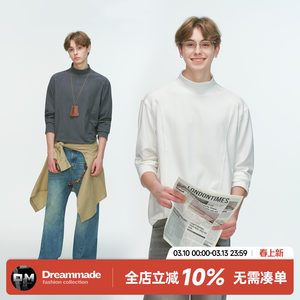 
Dream made half turtleneck German velvet bottoming shirt men's spring double-sided velvet long-sleeved T-shirt with warm top inside