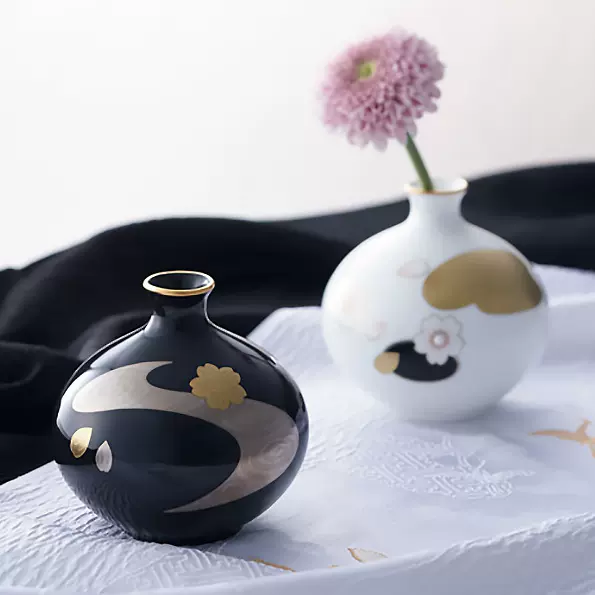 日本noritake则武ayaminamo和风樱花日式骨瓷装饰摆件花瓶礼盒装