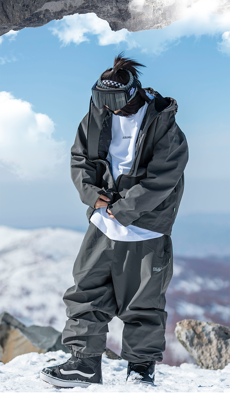 男性女性冬スキースーツセット防水防風スキージャケットとストラップスノーパンツ L O1CN01ZNH4I61WSxGGkjuTc_!!