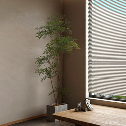 Simulated Green Plant with Real Tree Trunk, Nandina Bamboo, Indoor High-End Artificial Plant, Wabi-Sabi Style Fake Tree, Floor-Standing Potted Plant Decoration