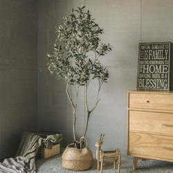 Artificial Green Plant Potted Indoor Olive Tree for Living Room, Nordic Style, Floor-Standing Decoration, Office Fake Tree
