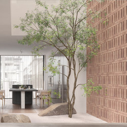 Artificial Green Plant Large Maple Tree, Acer Palmatum Artificial Tree for Landscaping, Indoor Decoration, Fake Tree, Bionic Plant, Floor-Standing Ornament