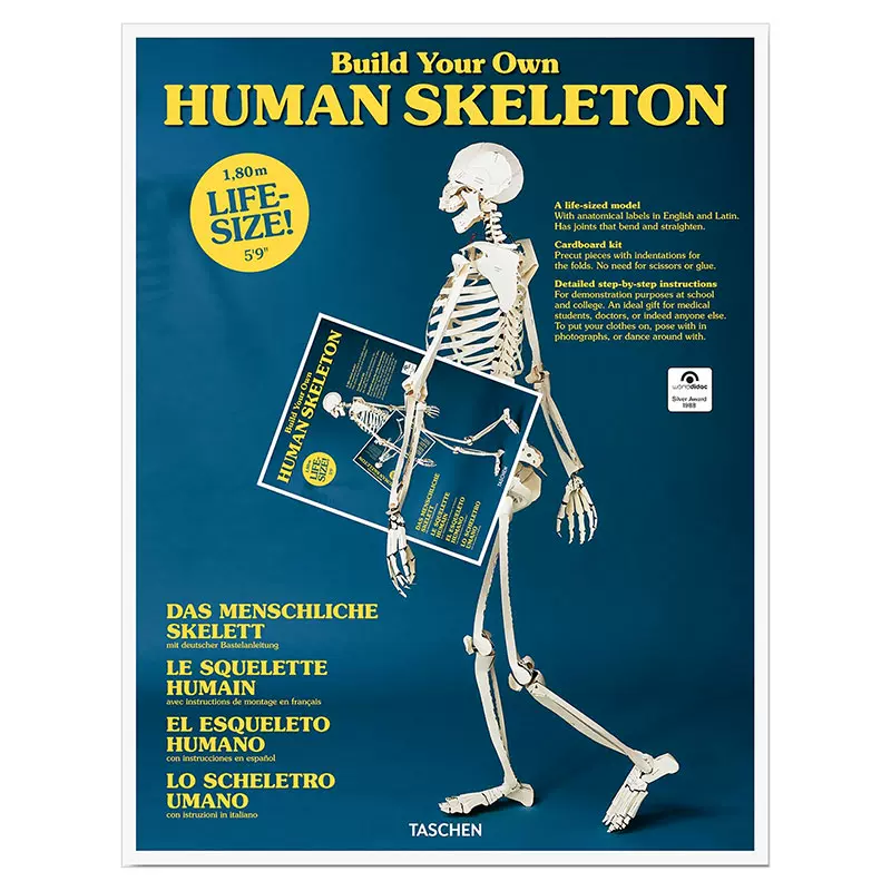 预售 Build Your Own Human Skeleton 建造人类骨骼真人大小英文原版taschen出版