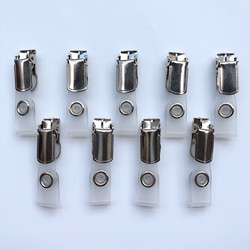 Metal Id Holder for Doctors and Nurses, Stainless Steel Clip for Work Badges, Name Tags, and Factory Badges, Flip-Top Iron Clip