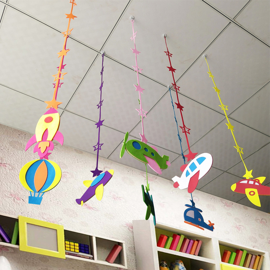 Lot De 7 Décorations Suspendues Pour Classe – Motifs Véhicules Colorés, Pour école, Maternelle, Fête D’anniversaire - 10