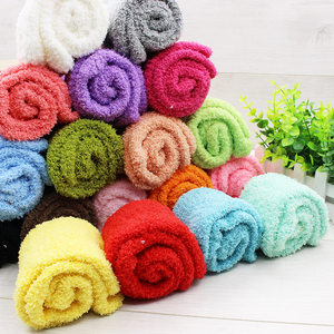 Autumn and winter Women's Sleeping Cotton Socks Plush Coral Female socks Half -side velvet socks thick towel floor socks