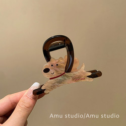 Cute Cartoon Puppy Hair Clip for Women 2025 New Style Back-Of-Head Bun Shark Clip Half-Up Hair Medium-Sized Clip Hair Accessory