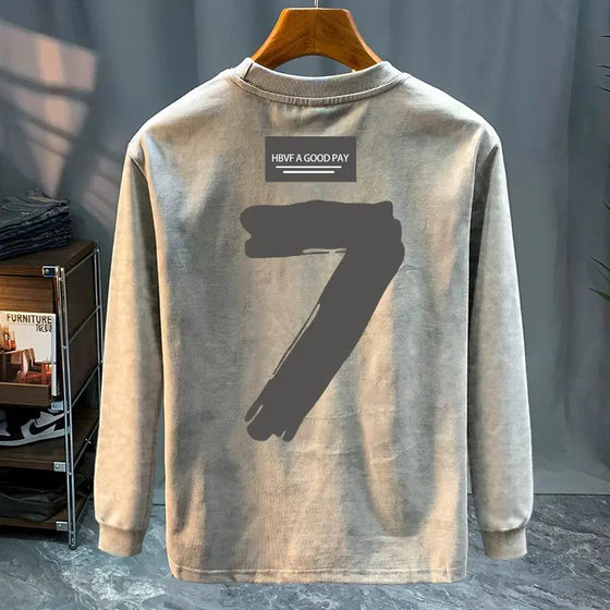 
Outlets~Special counter foreign trade tail goods pick-up bottoming shirt spring and autumn outer wear trendy round neck long-sleeved T-shirt for men