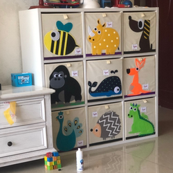 Washable Toy Storage Box for Babies and Children, Large Size, Fabric Storage Cabinet, Cartoon Box, Bookshelf