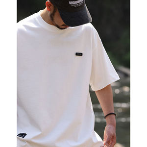 Quentin marx Men's heavy short -sleeved T -shirt 320g pure cotton loose casual half -sleeved tide brand T large size summer
