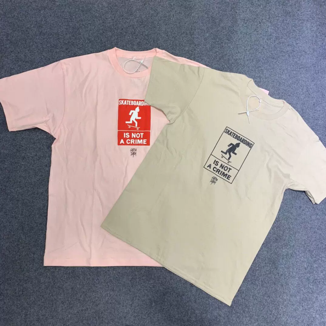 网红Travis Scott Not A Crime T-Shirt 滑板无罪标语短袖T恤-Taobao