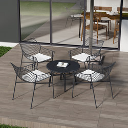 Outdoor Table and Chair Set for Sales Office Garden, Waterproof and Sun-Resistant, Commercial Iron and Stainless Steel Chair and Table with Sunshade Umbrella Combination
