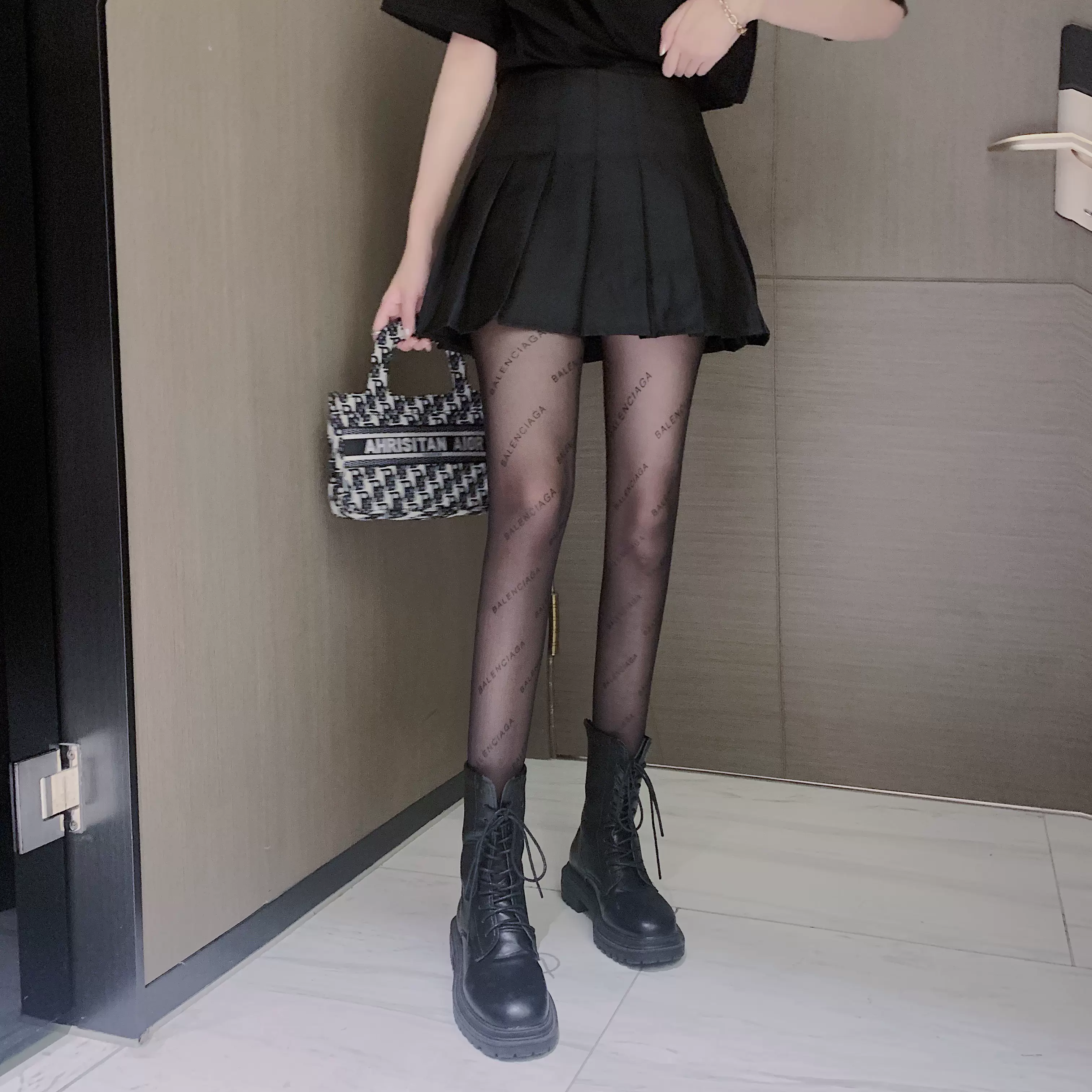 同款黑絲】百褶裙女夏黑色高腰小個子A字顯瘦性感超短半身短裙-Taobao