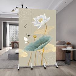 Chinese-Style Household Screen Partition for Living Room, Bedroom, Bathroom, Entrance, Curtain for Blocking, Simple Mobile Folding for Office