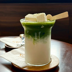 Japanese Style ins Simple Flared Coffee Cup Iced Americano Sparkling Water Lightweight Fruit Tea Cup Heat-Resistant High Borosilicate Glass Cup