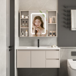 Bathroom Cabinet Combination, Integrated Ceramic Washbasin Cabinet, Washstand, Countertop Basin, Wash Basin, Smart Mirror Cabinet
