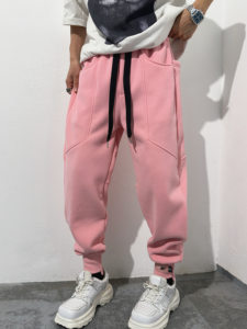 
Winter new product plus velvet and thickened warm casual pants for men, loose leggings sports pants, large pockets, candy-colored pants