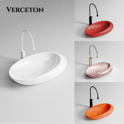 Egg-Shaped Irregular Colorful Art Countertop Ceramic Integrated Washbasin Single Basin Balcony Bathroom Washbasin