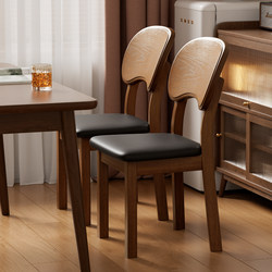 Nordic Solid Wood Chair, Dining Chair, Home Dining Table Chair, Soft Cushioned Restaurant Dining Stool, Vintage High-End Backrest Desk Chair