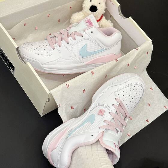 
NIKE Jordan Stadium 90 Women's Pink White Anti-Slip Anti-Wear Resistant Low-Top Basketball Shoes HQ1193-141