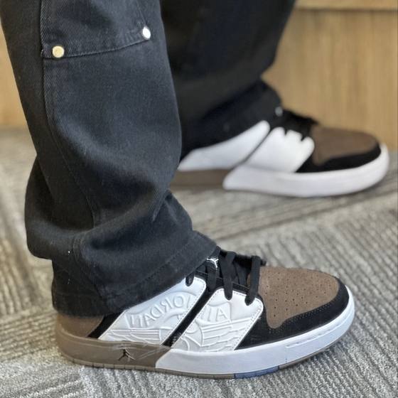 
NIKE Jordan Nu Anti-slip, Wear-resistant Low-top Retro Basketball Shoes Men's Black, White and Brown DV5141-102